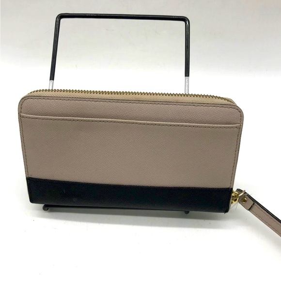 Kate Spade ♠️ color block wallet dusty pink & black 8”x4”seven’s leather - Picture 6 of 7